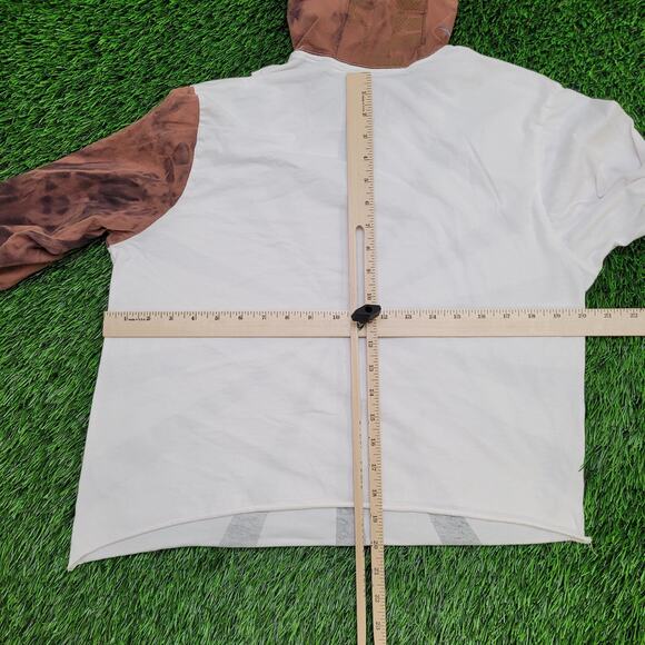 NIKE Pinwheel Crop-Top Hoodie Womens M/L 20x20 Baggy Boxy Lightweight Knit - Picture 4 of 12